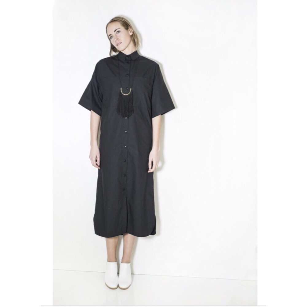 Luisa Et La Luna Women's Black Akiko Shirt Dress